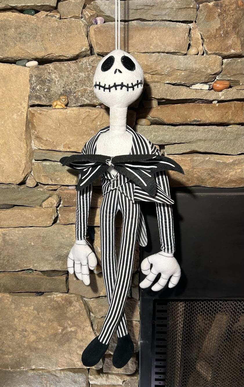 Jack Skellington plush doll hanging decoration 19”
